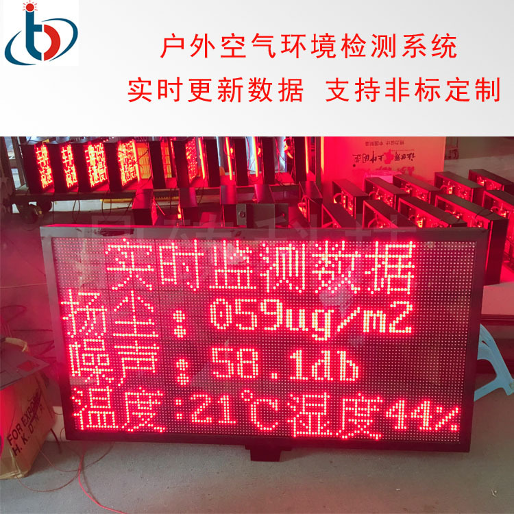 戶外4行8字環(huán)?？諝赓|(zhì)量檢測屏 粉塵看板工地?fù)P