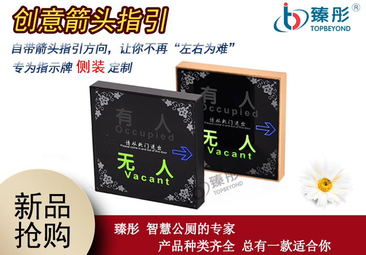 智慧公廁有人無人紅綠雙色高亮指示牌戶外廁所廁位狀態(tài)引導指示燈
